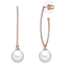  Ohrstecker roségold Muschelkernperle weiß Kristall weiß
