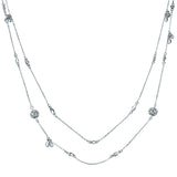 Kette Glasperle weiß verziert mit Kristallen von Swarovski® weiß