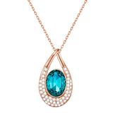 Kette roségold Glas weiß türkis