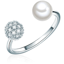  Ring Muschelkernperle weiß Zirkonia weiß
