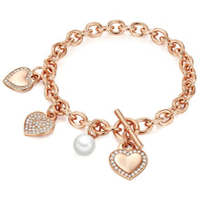  Armband roségold Muschelkernperle weiß Zirkonia weiß