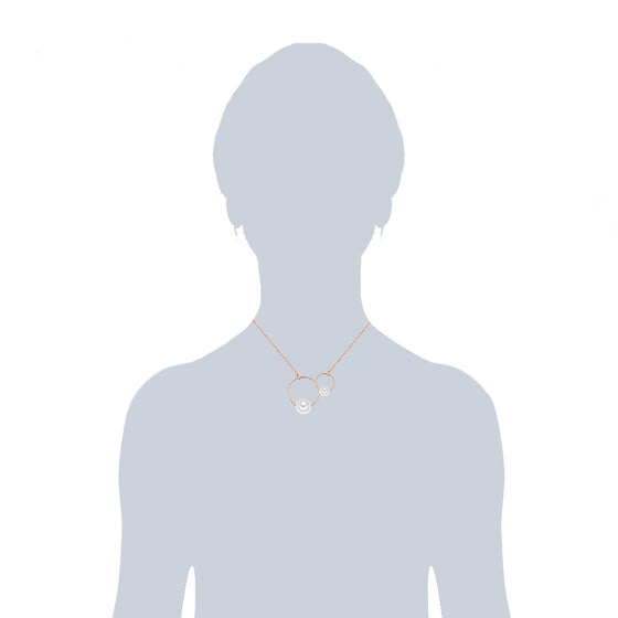 Kette mit Anhänger roségold Muschelkernperle weiß