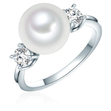  Ring Muschelkernperle weiß Zirkonia weiß