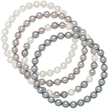  4er Set Armbänder Muschelkernperle multicolor