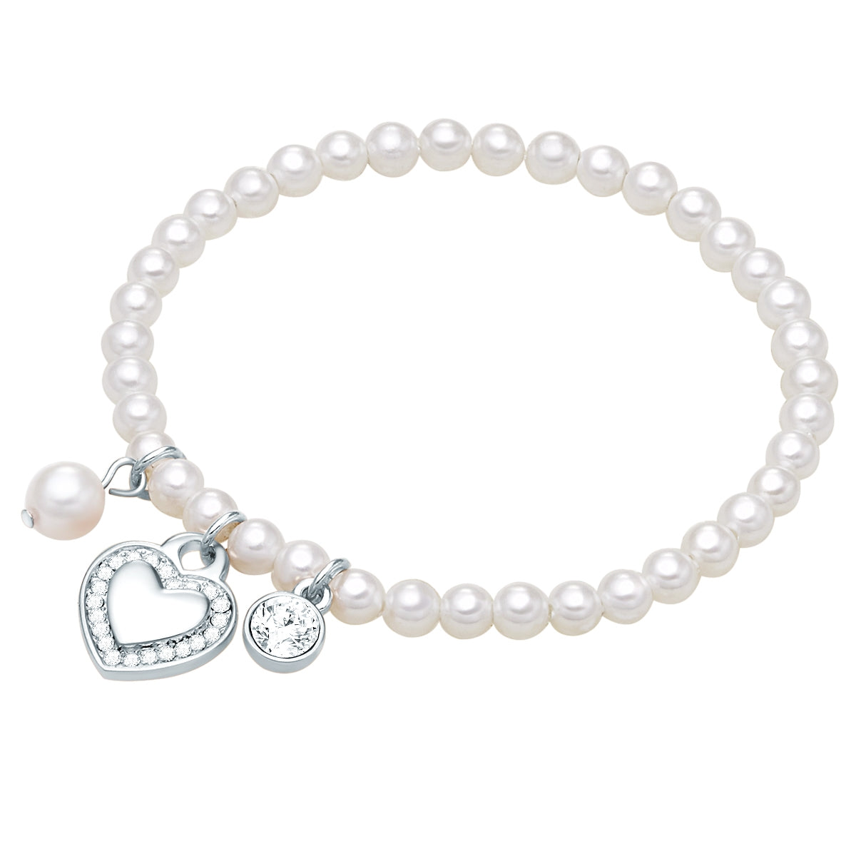 Armband Muschelkernperle weiß Kristall weiß