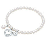 Armband Muschelkernperle weiß Kristall weiß