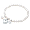 Armband Muschelkernperle weiß Kristall weiß