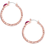Creolen roségold verziert mit Kristallen von Swarovski® weiß Glas pink