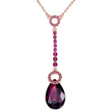 Kette mit Anhänger roségold verziert mit Kristallen von Swarovski® violett Glas violett