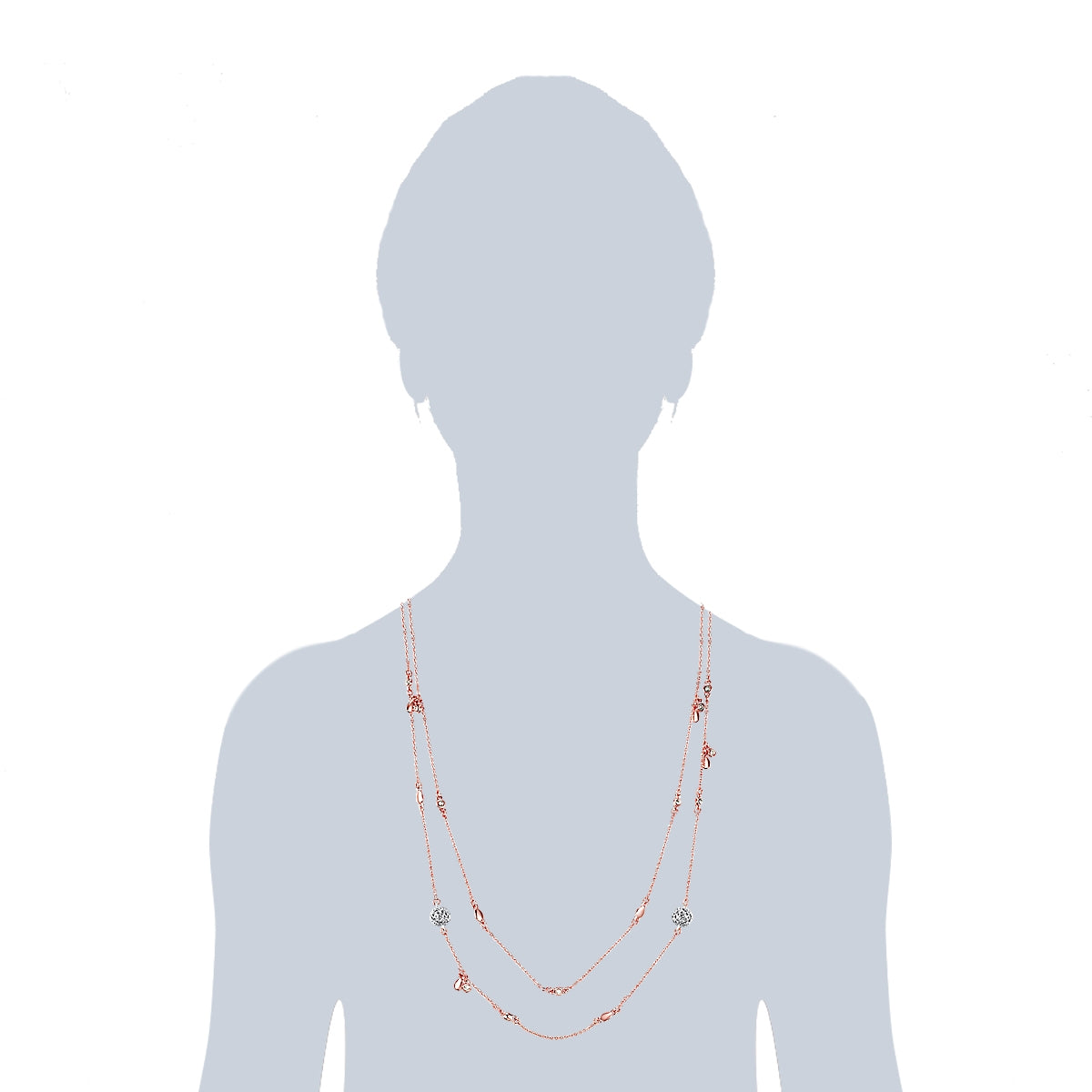 Kette bi-Color Perle (synth.) weiß verziert mit Kristallen von Swarovski® weiß