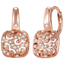  Ohrhänger roségold verziert mit Kristallen von Swarovski® weiß