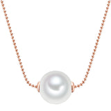 Kette roségold Muschelkernperle weiß