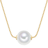 Kette gelbgold Muschelkernperle weiß
