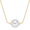 Kette gelbgold Muschelkernperle weiß
