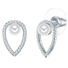  Ohrstecker Muschelkernperle weiß Zirkonia weiß