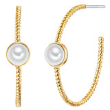 Creolen gelbgold Muschelkernperle weiß