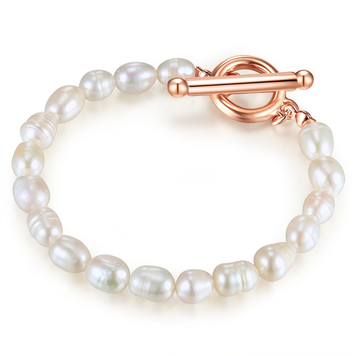 Armband roségold Süßwasser-Zuchtperle weiß