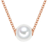 Kette mit Anhänger Sterling Silber roségold Süßwasser-Zuchtperle weiß
