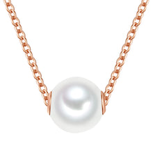  Kette mit Anhänger Sterling Silber roségold Süßwasser-Zuchtperle weiß