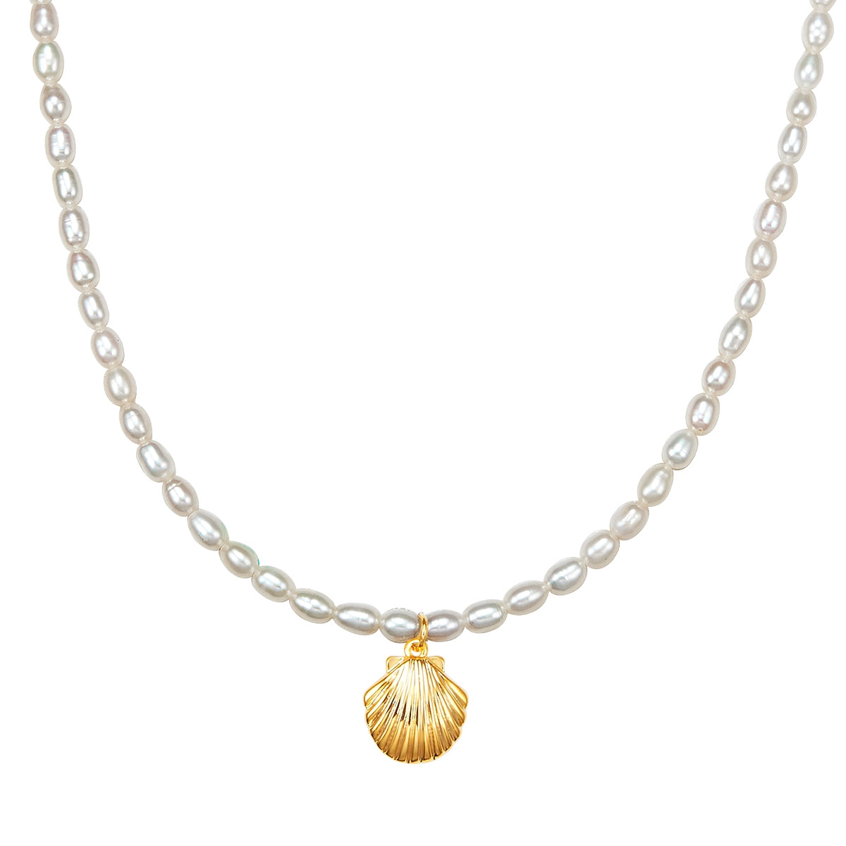 Kette gelbgold Süßwasser-Zuchtperle weiß