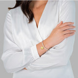 Armband gelbgold Süßwasser-Zuchtperle weiß