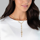 Kette gelbgold Muschelkernperle weiß Zirkonia weiß