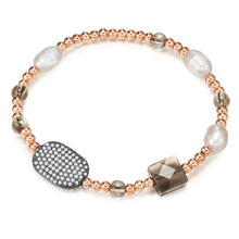  Armband roségold Süßwasser-Zuchtperle weiß Zirkonia weiß