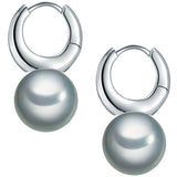 Klappcreolen Muschelkernperle grau