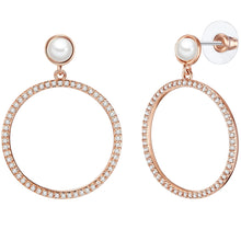  Ohrstecker roségold Muschelkernperle weiß Zirkonia weiß