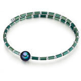 Armband Muschelkernperle blau