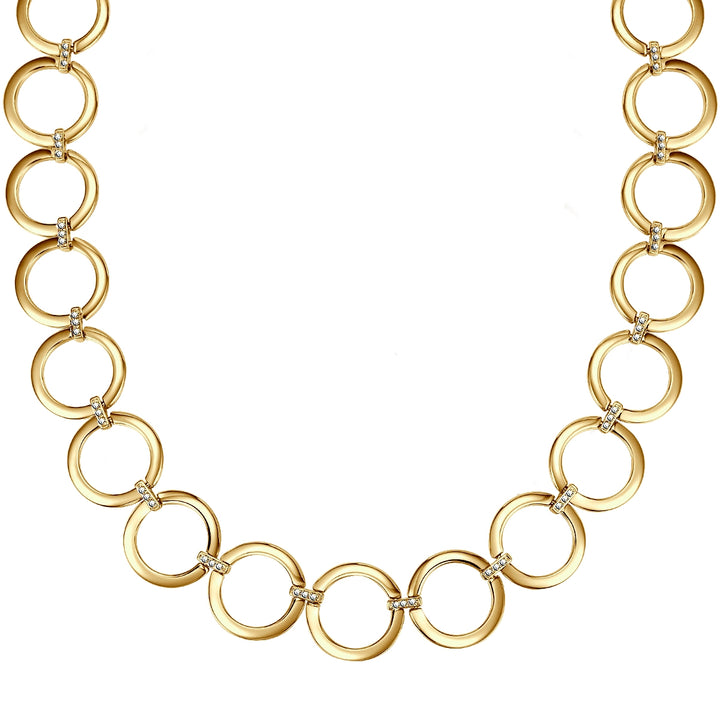Kette gelbgold verziert mit Kristallen von Swarovski® weiß