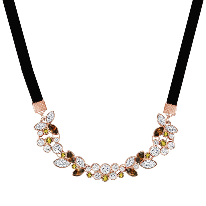 Kette roségold verziert mit Kristallen von Swarovski® bunt