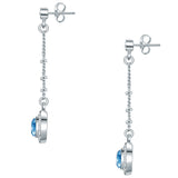 Ohrhänger verziert mit Kristallen von Swarovski® weiß Glas hellblau