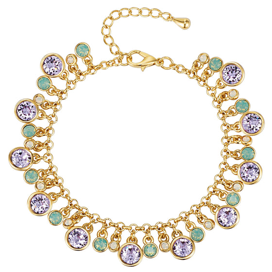 Armband gelbgold verziert mit Kristallen von Swarovski® bunt