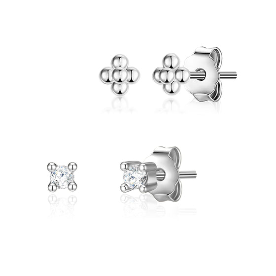 2er Set Ohrstecker Zikonia weiß