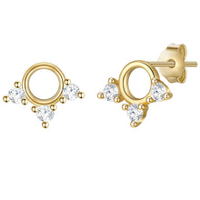  Ohrstecker gelbgold Zirkonia weiß
