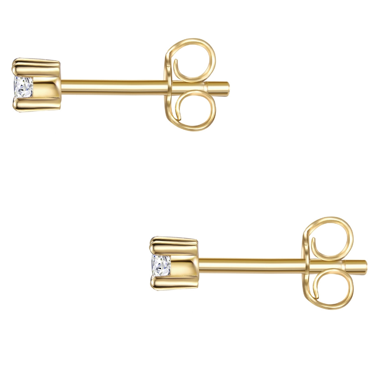 Ohrstecker gelbgold Zirkonia weiß