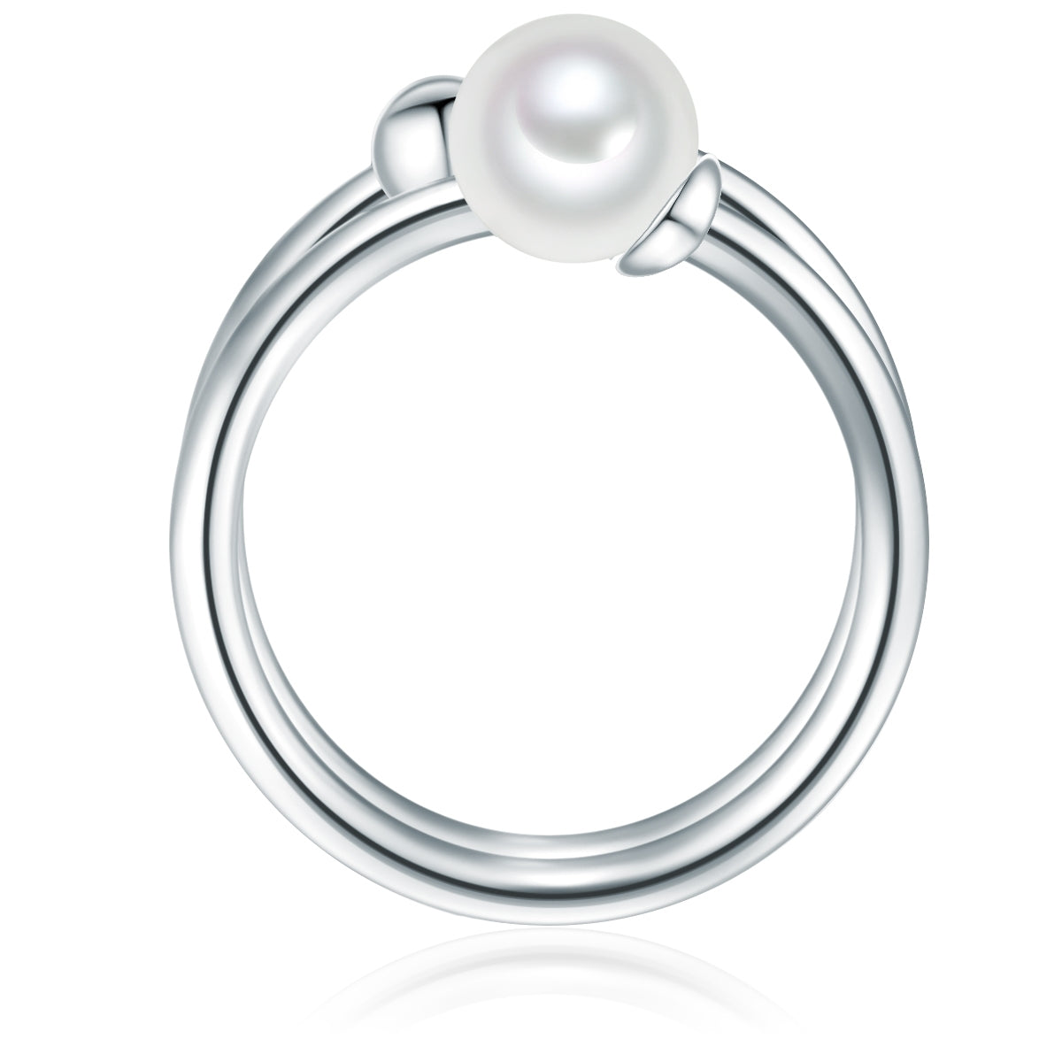 Ring Sterling Silber Süßwasser-Zuchtperle weiß