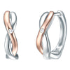 Creolen Sterling Silber bicolor Diamant weiß