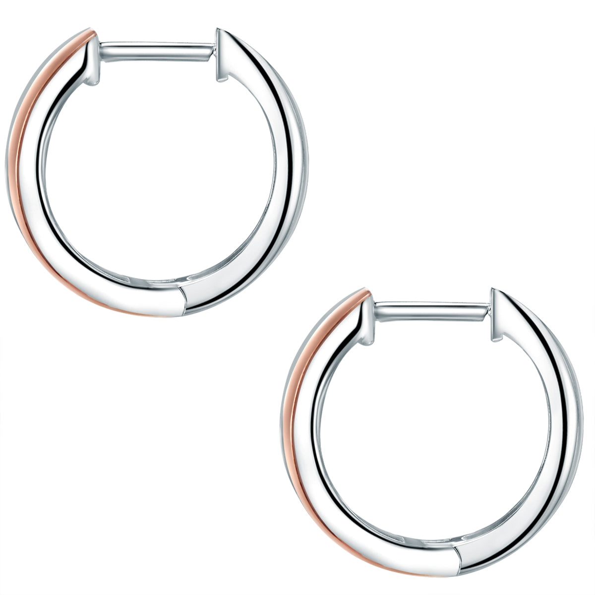 Creolen Sterling Silber bicolor Diamant weiß