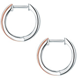 Creolen Sterling Silber bicolor Diamant weiß