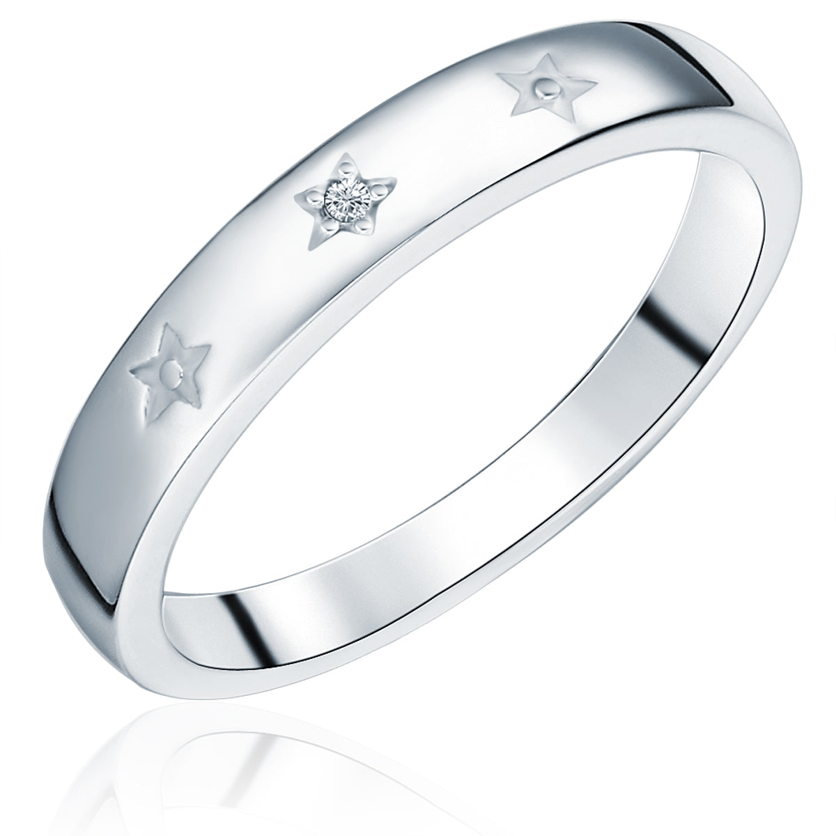 Ring Sterling Silber Diamant weiß