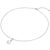 Kette mit Anhänger Sterling Silber Süßwasser-Zuchtperle weiß Diamant weiß