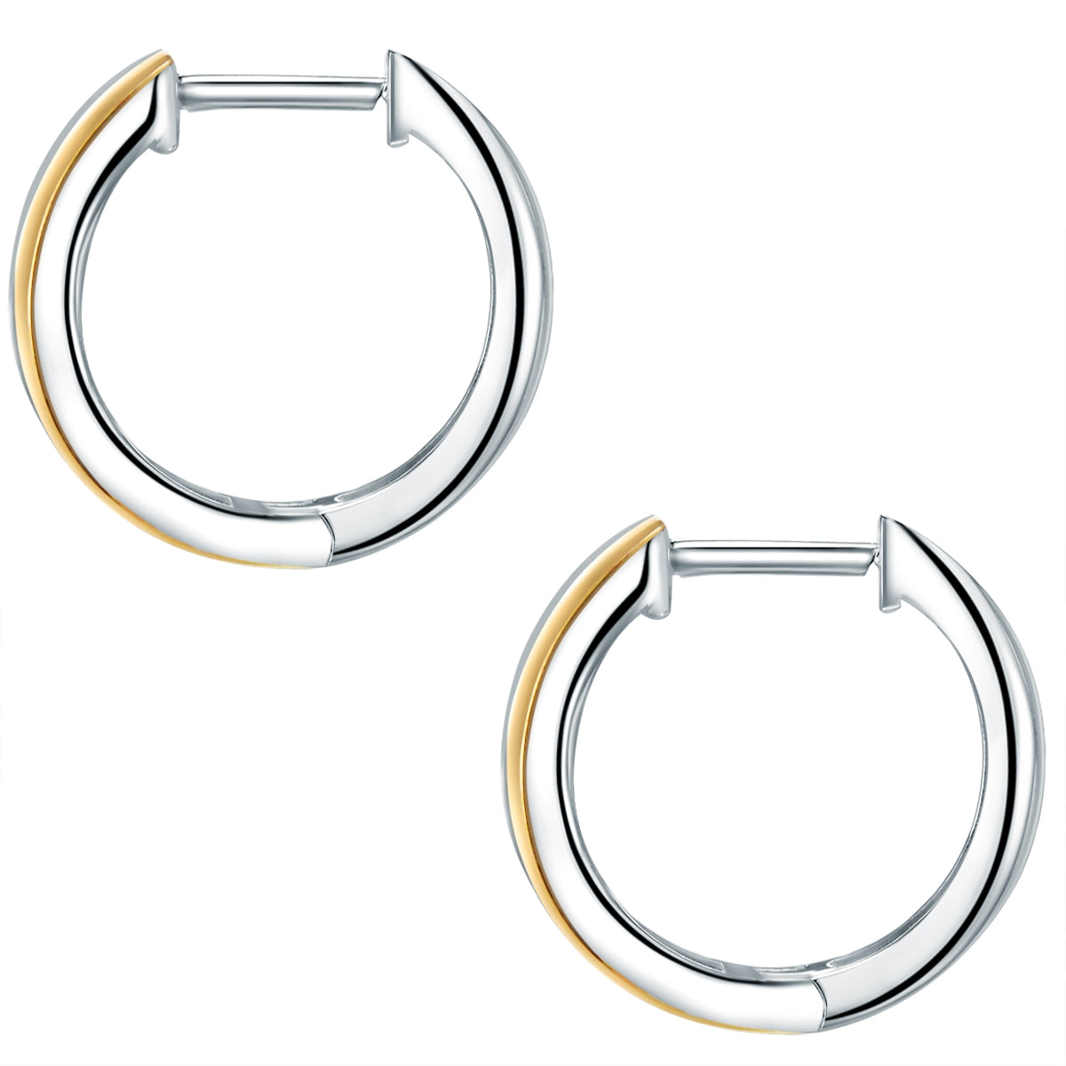 Creolen Sterling Silber bicolor Diamant weiß