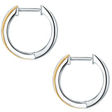 Creolen Sterling Silber bicolor Diamant weiß