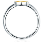 Ring Sterling Silber bicolor Diamant weiß