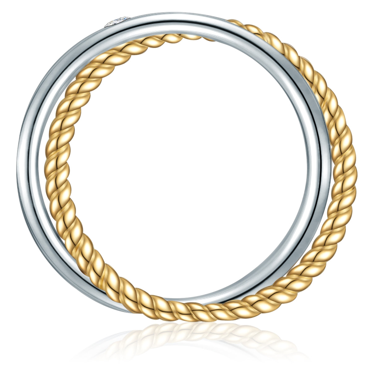 Ring Sterling Silber bicolor Diamant weiß