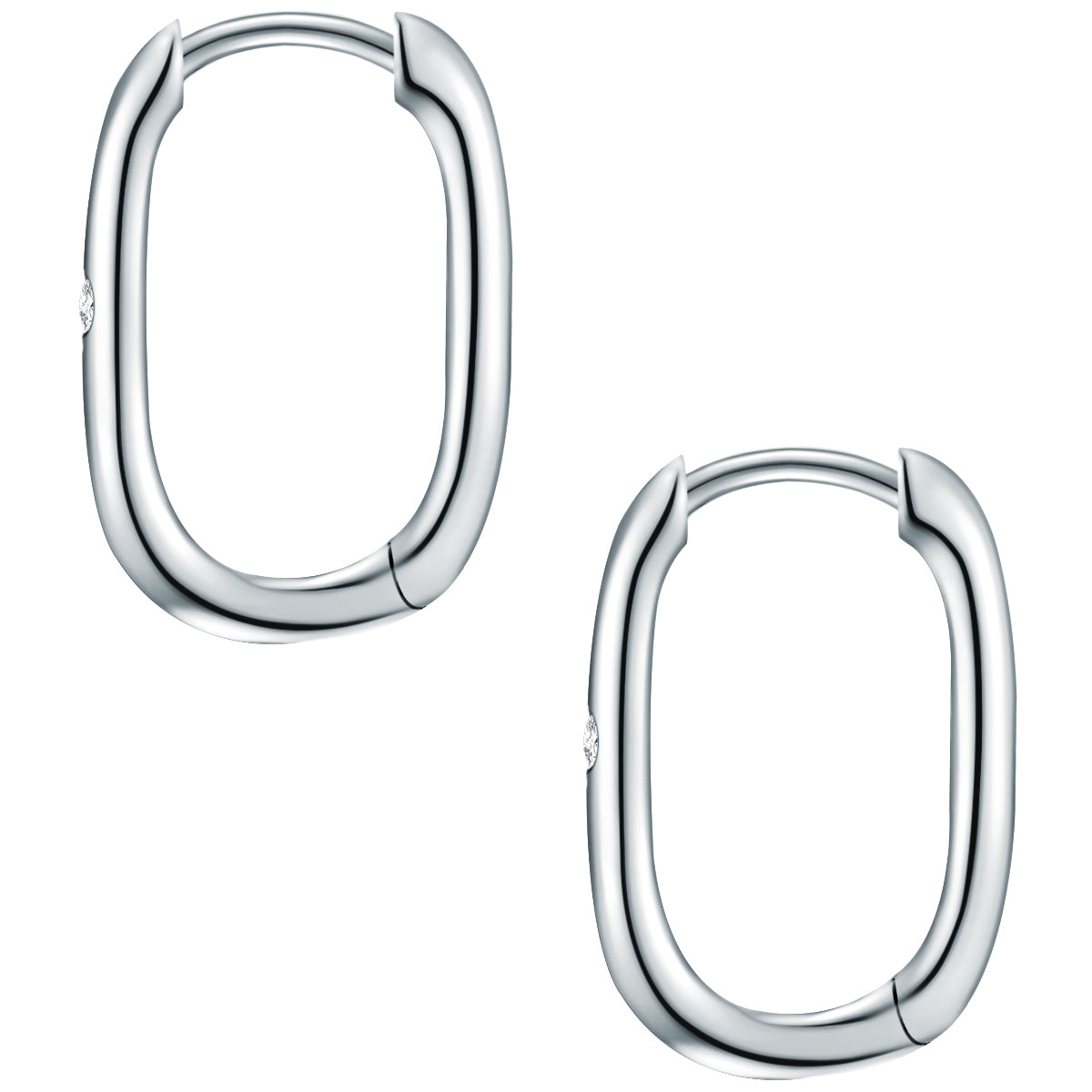 Creolen Sterling Silber Diamant weiß