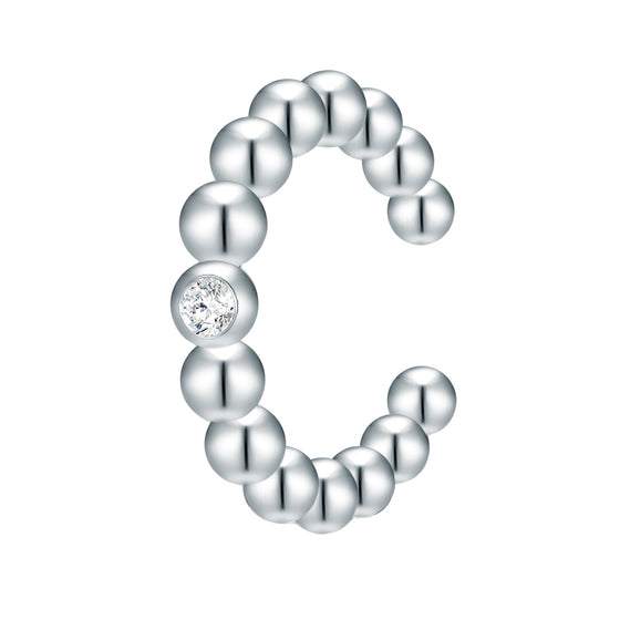 Ohrklemmen Sterling Silber Diamant weiß