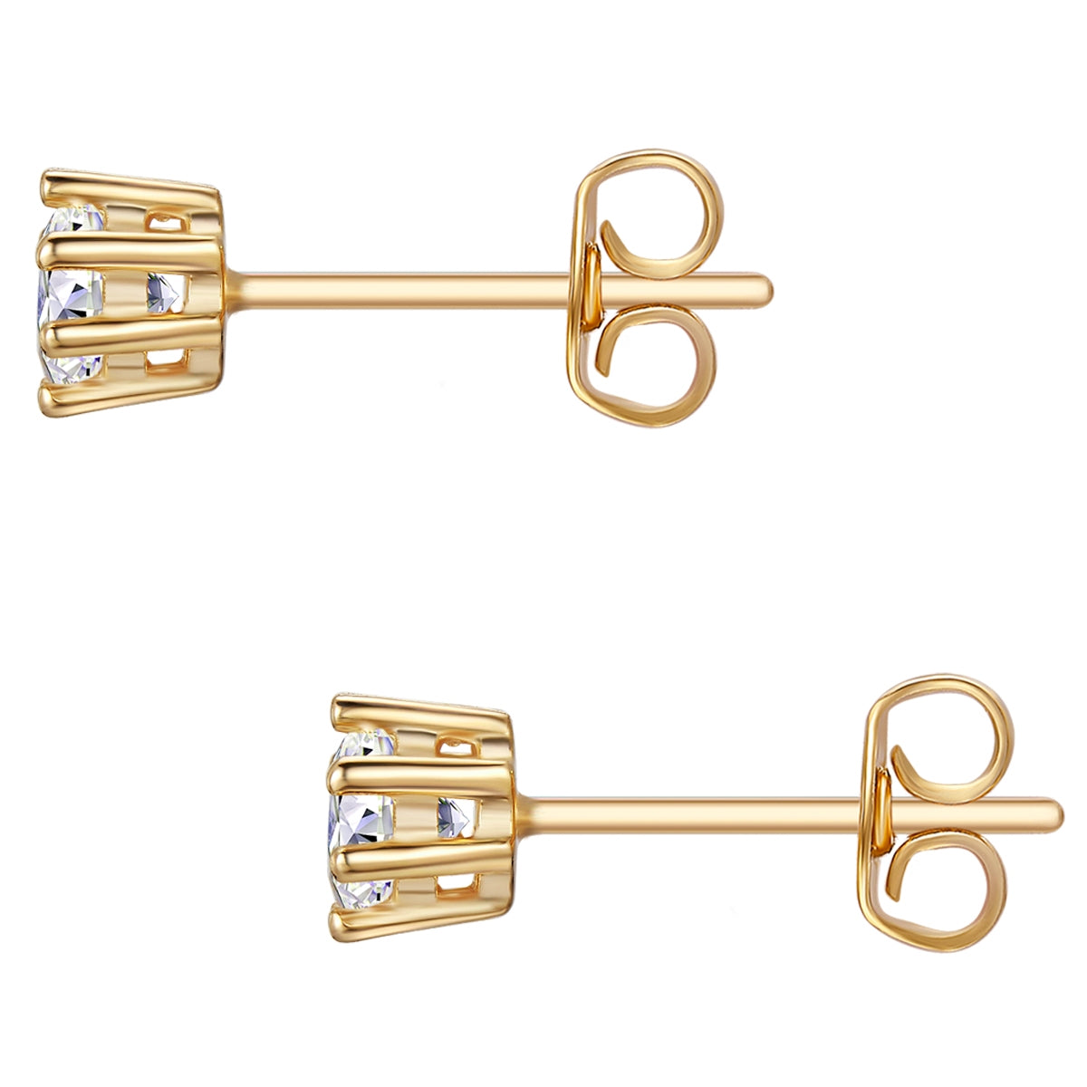 Ohrstecker Sterling Silber gelbgold Zirkonia weiß